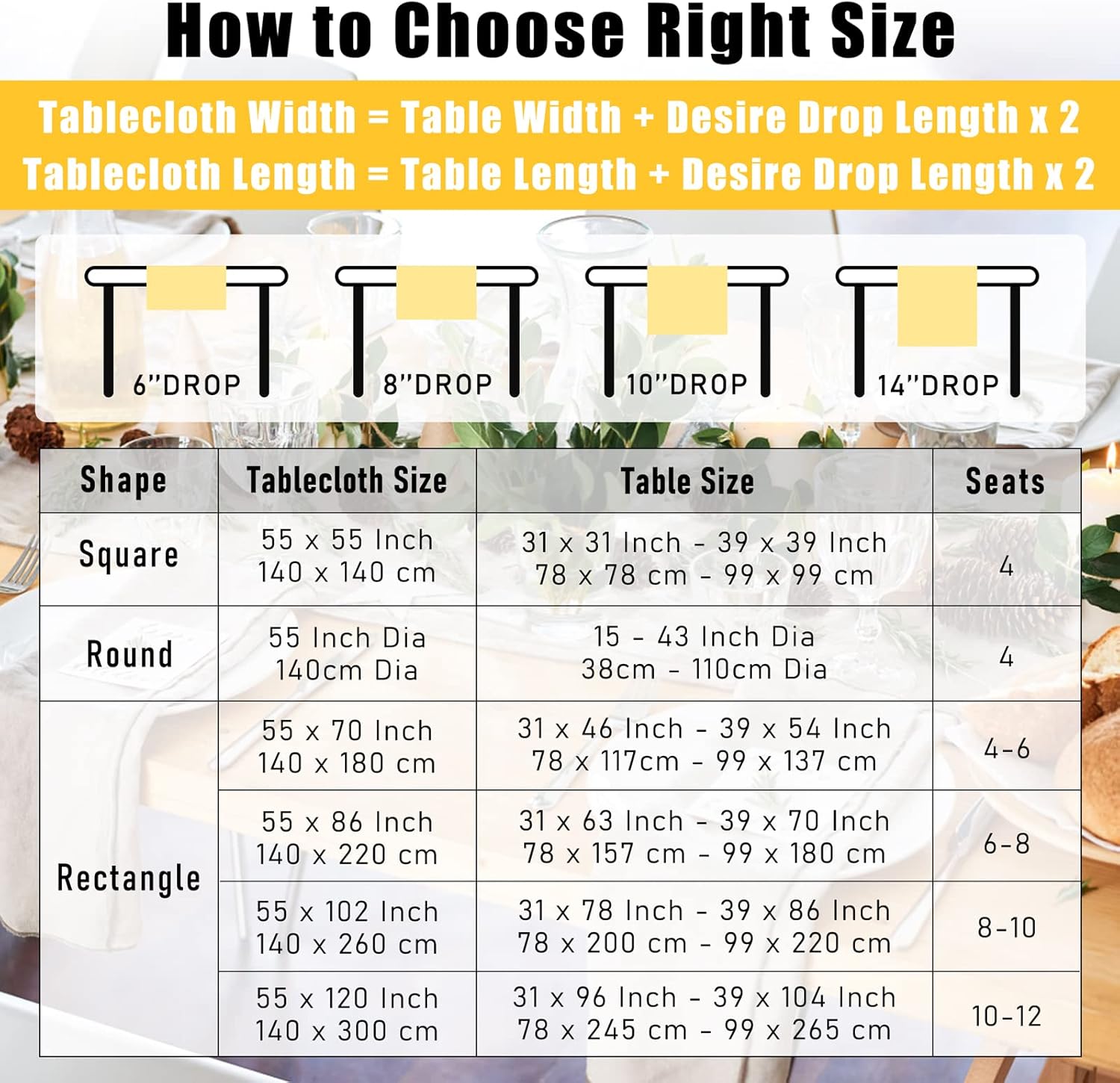 TEWENE Tablecloth, Rectangle Table Cloth Linen Wrinkle Free Anti-Fading Tablecloths Washable Embroidery Table Cover for Kitchen Dinning Party (Rectangle/Oblong, 55''x102'',8-10 Seats, Gray) - Image 2